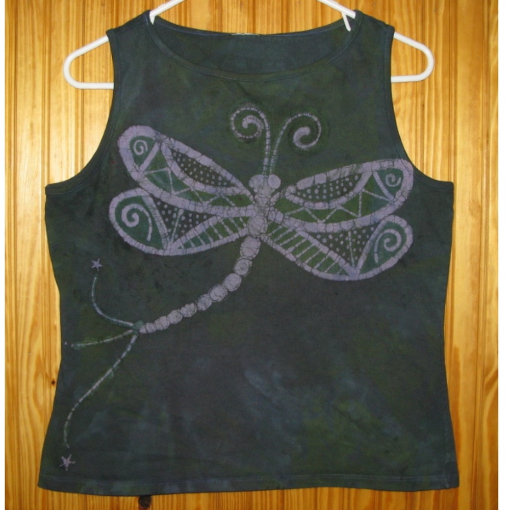 Original dragonfly batik tank top